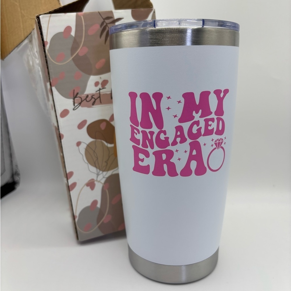 In My Engaged Era Tumbler with Pink Text - Picture 2 of 3